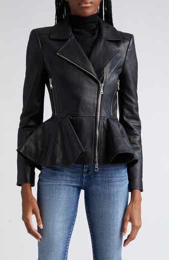 Alexander mcqueen 2025 leather peplum jacket