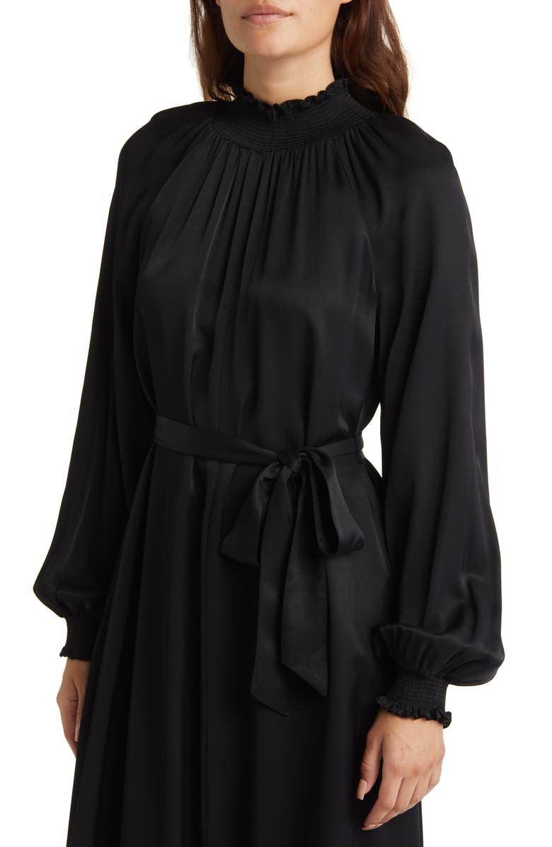 Nordstrom Smocked Neck Long Sleeve Dress, Alternate, color, 