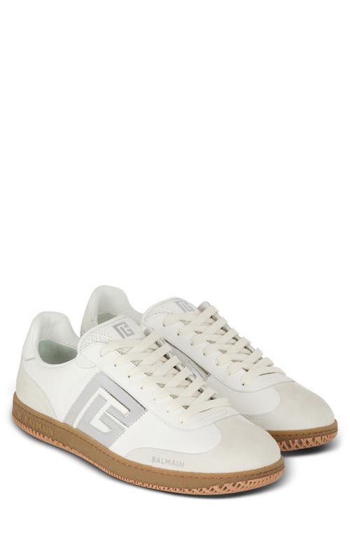 Shop Balmain Swan Low Top Sneaker In Gac White/silver