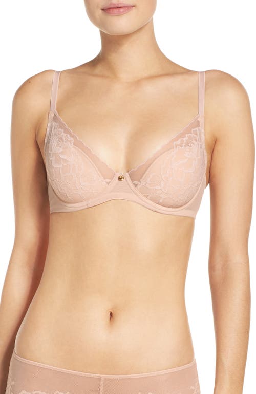 Shop Natori Flora Underwire Contour Bra In Cameo Rose/cashmere