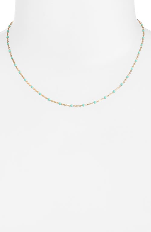 Shop Set & Stones Kaz Bead Station Necklace In Gold/turquoise