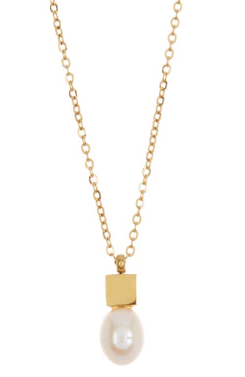 Shop Ed Jacobs Nyc Imitation Pearl Pendant Necklace In Gold/pearl