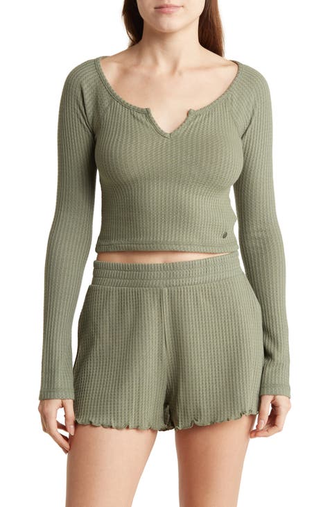 Crop Waffle Knit Top