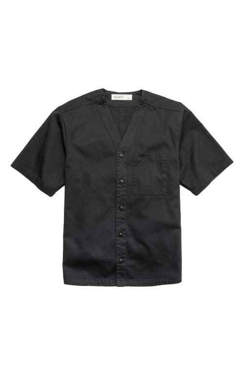Imperfects Benny Short Sleeve Organic Cotton V-Neck Jersey in Jet Black