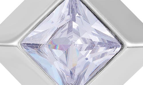 Vince Camuto Crystal Geometric Clip-on Stud Earrings In Silver Tone
