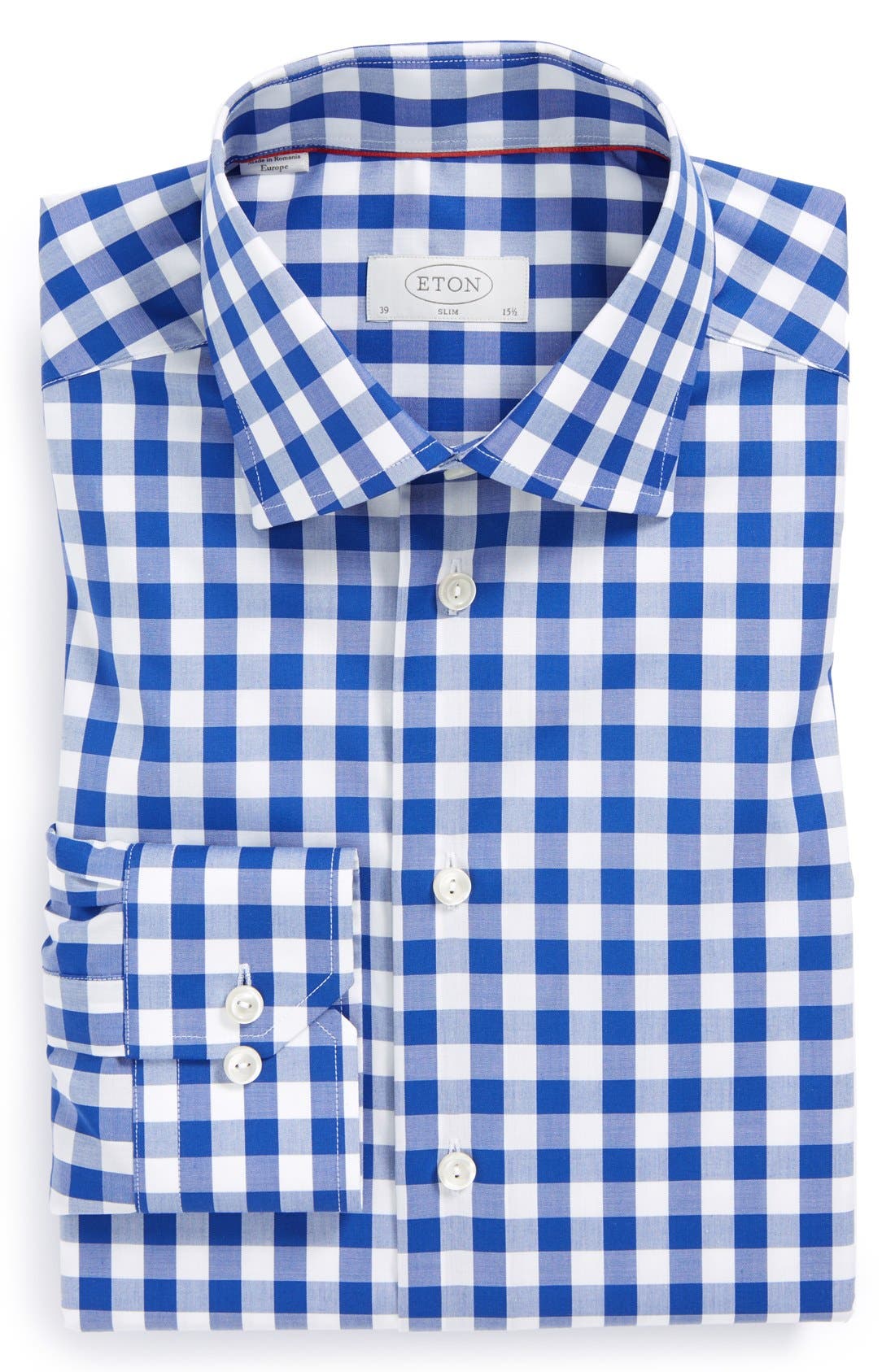Eton Slim Fit Gingham Check Dress Shirt Nordstrom