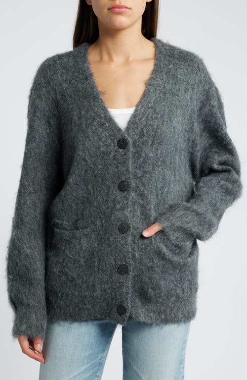 Shop Treasure & Bond Fuzzy Oversize Cardigan In Grey Medium Charcoal Heather