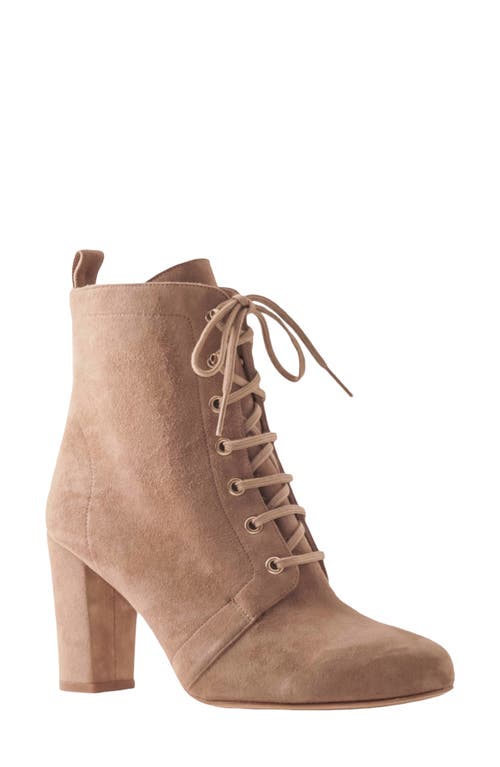 L'AGENCE Valerie Lace-Up Bootie in Dark Sand