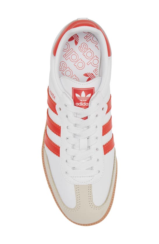 Shop Adidas Originals Samba Sneaker In White/ Solar Red/ Off White