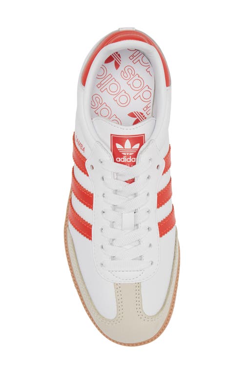 Shop Adidas Originals Adidas Samba Sneaker In White/solar Red/off White