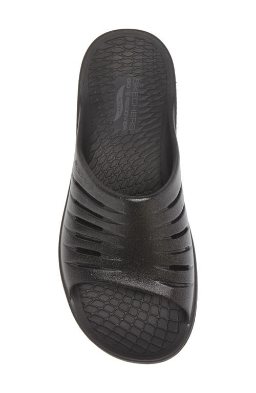 Shop Skechers Go Recover Refresh Glam Up Slide Sandal In Black