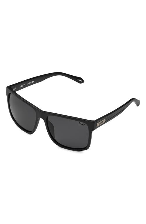 Shop Quay Thrill Ride 63mm Polarized Square Sunglasses In Black/black Polarized