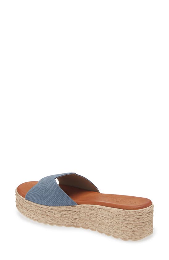 Cordani Britta Espadrille Platform Wedge Slide Sandal In Jeans Suede