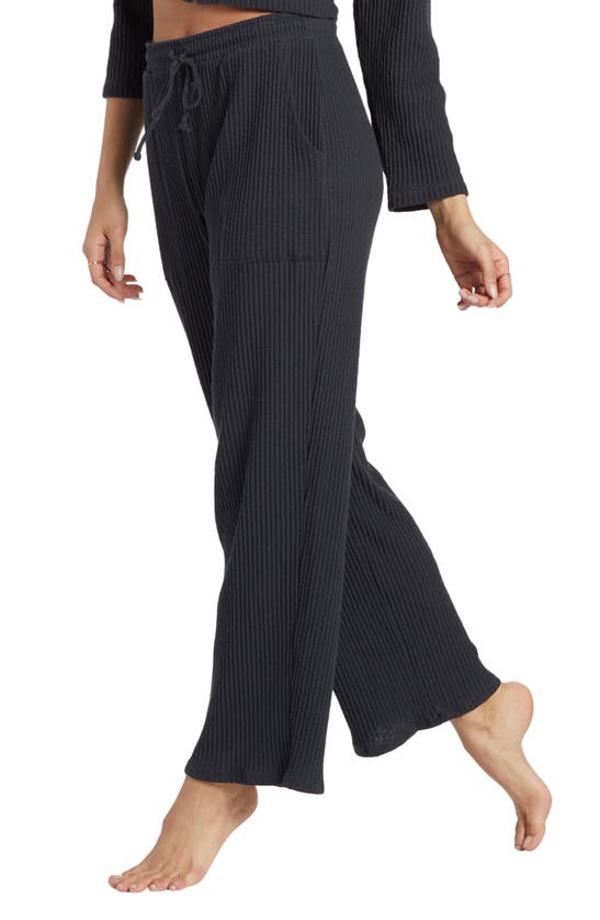 Billabong Easy As Rib Drawstring Pants In Black Sands