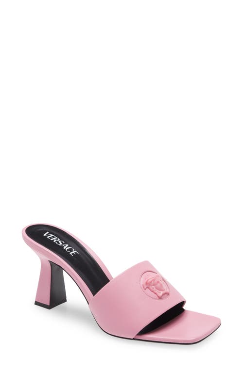 Versace La Medusa Slide Sandal in Baby Pink