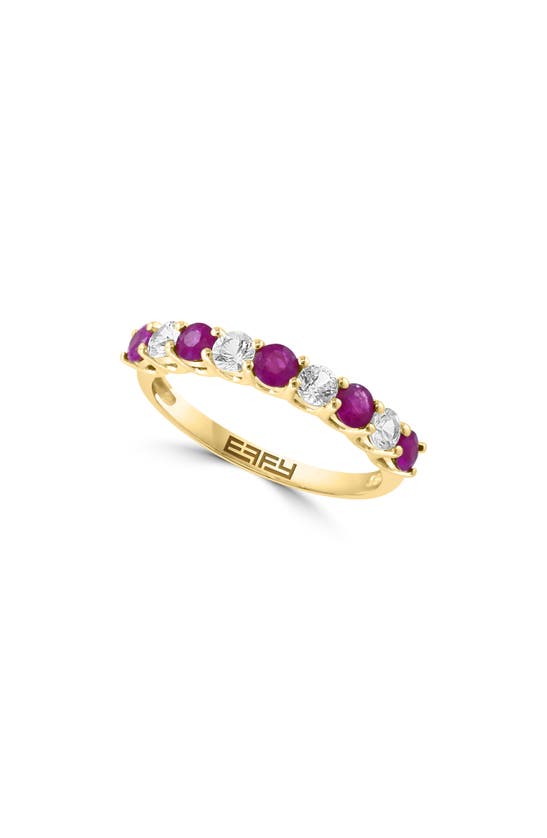 Effy 14k Gold Ruby & White Sapphire Ring