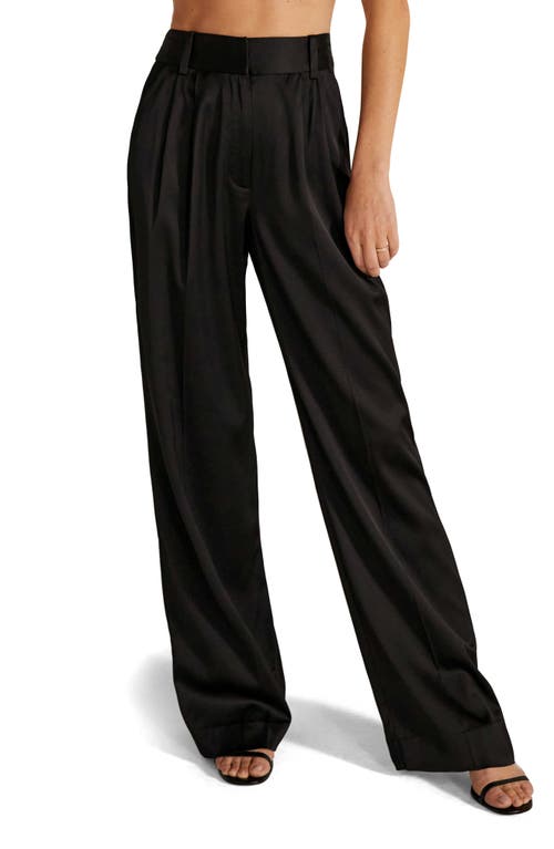 Favorite Daughter Favorite Wide Leg Satin Pants in Black