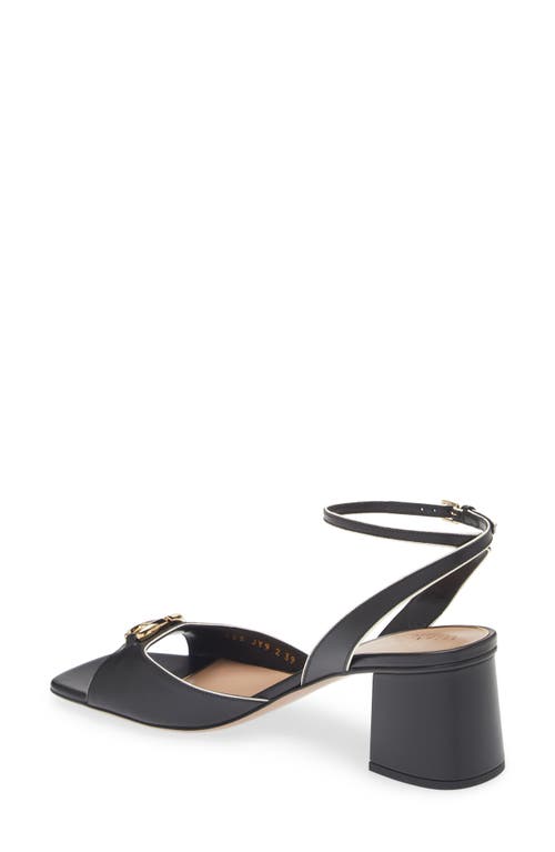 Shop Valentino Garavani Vlogo Bold Ankle Strap Sandal In Nero/ivory