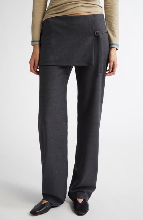 Paloma Wool Archive Layered Wool Blend Trousers In Grey
