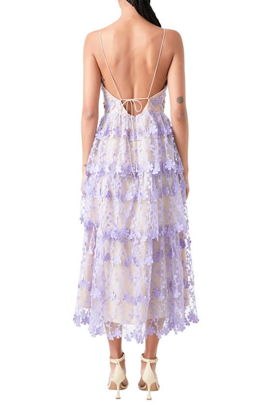 Endless Rose Women's Floral Layered Midi Dress In Lilac