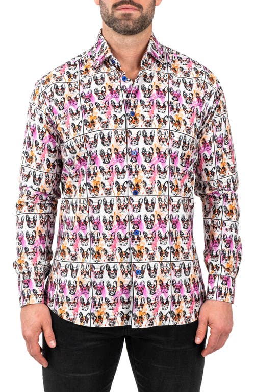 Maceoo Fibonacci Frenchienerd Contemporary Fit Button-Up Shirt White at Nordstrom,