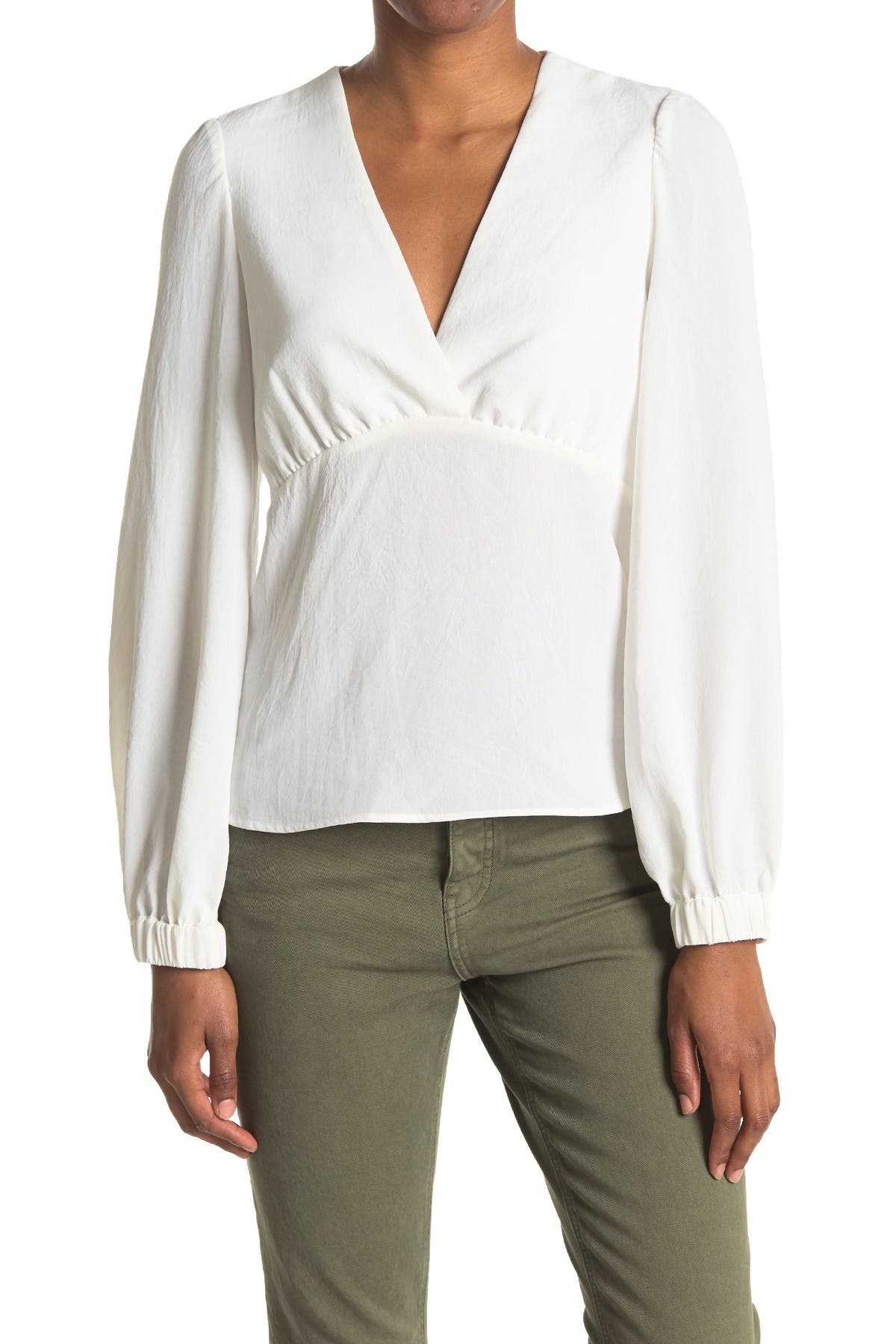 Ba&sh Mwetty Open-back Shirred Crepe Blouse In Open White40