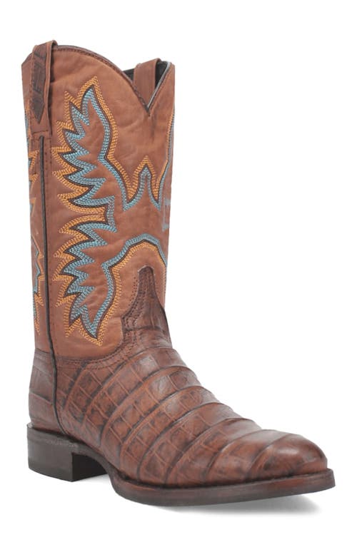 Dingo Trail Boss Alligator Embossed Cowboy Boot In Brown