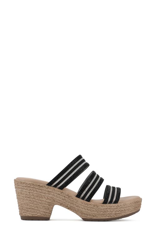 Shop Cliffs By White Mountain Bianna Espadrille Platform Sandal In Black/mesh