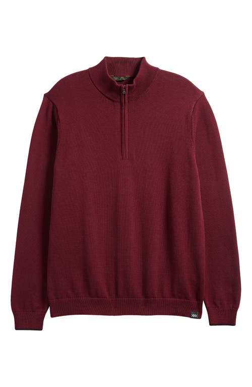 Rhone Commuter Quarter Zip Sweater In Tawny Port Red Heather