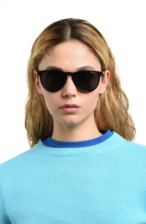 Polaroid 54mm Polarized Round Sunglasses In Black/gray Polarized