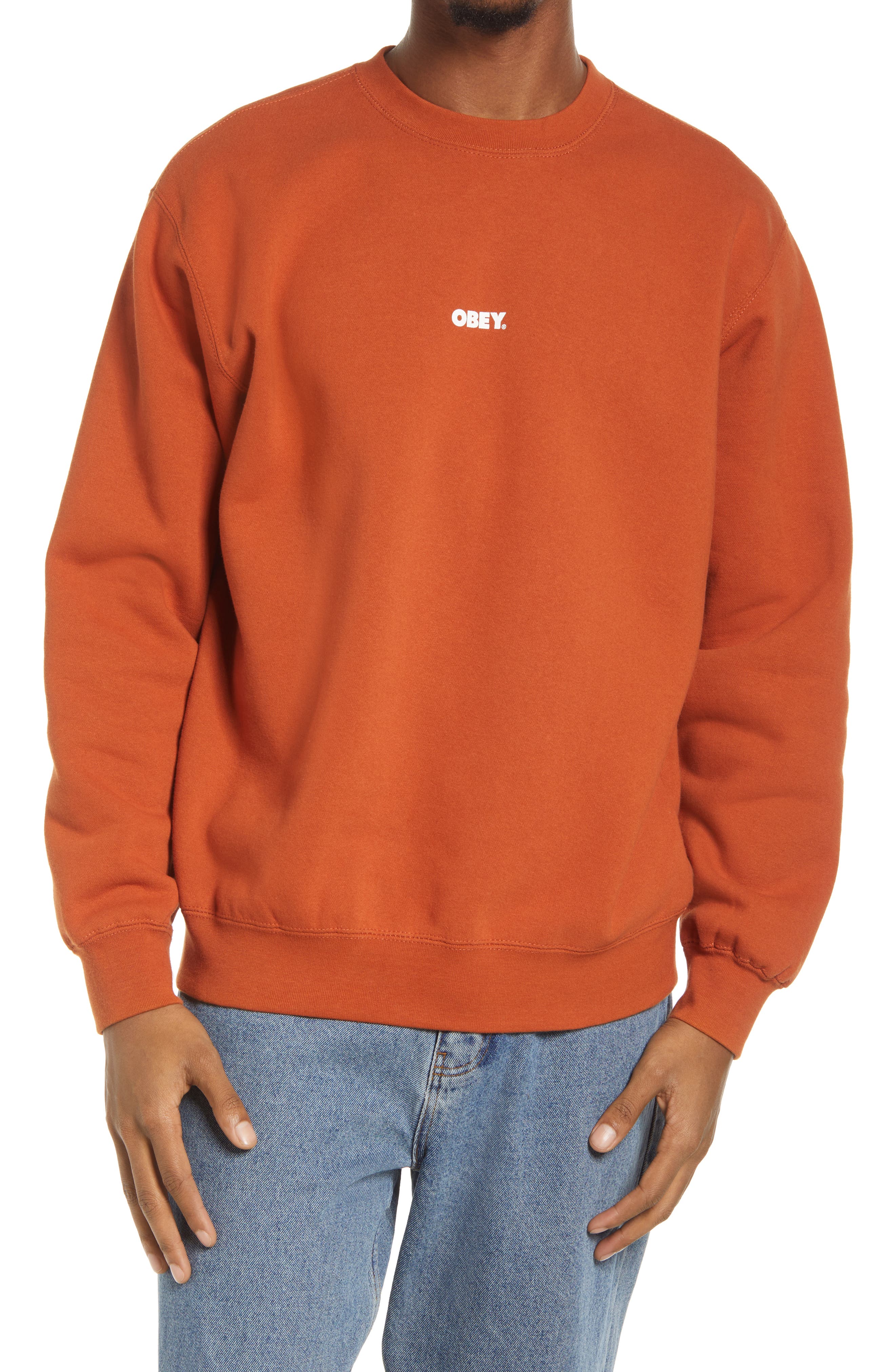orange crew neck