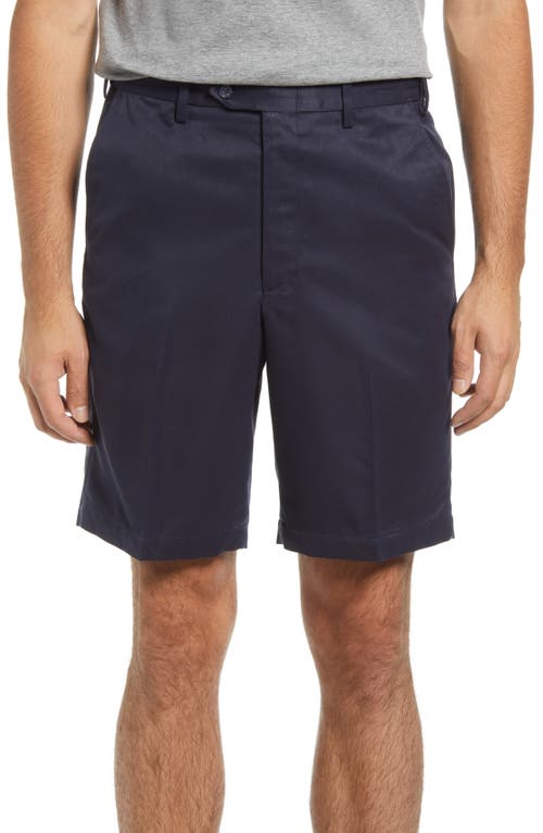Flat Front Shorts in Navy