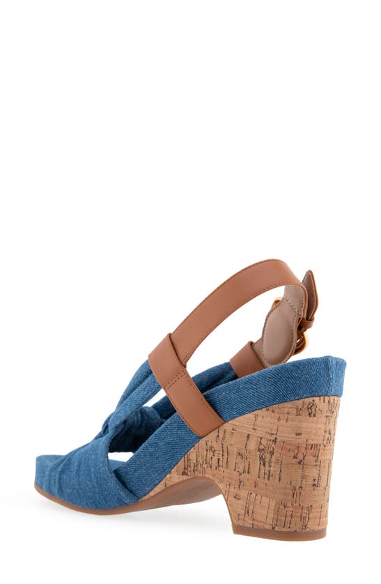Shop Aerosoles Miki Leopard Print Sandal In Medium Blue Denim