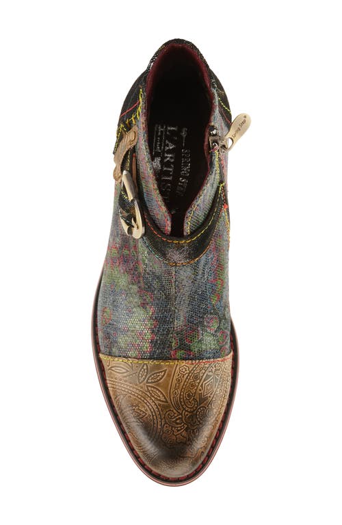 L'artiste By Spring Step Georgiana Scope Bootie In Olive Multi