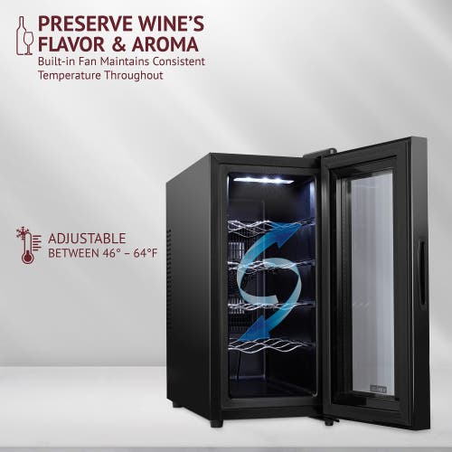 Schmecke 10 Bottle Thermoelectric Wine Cooler In Black
