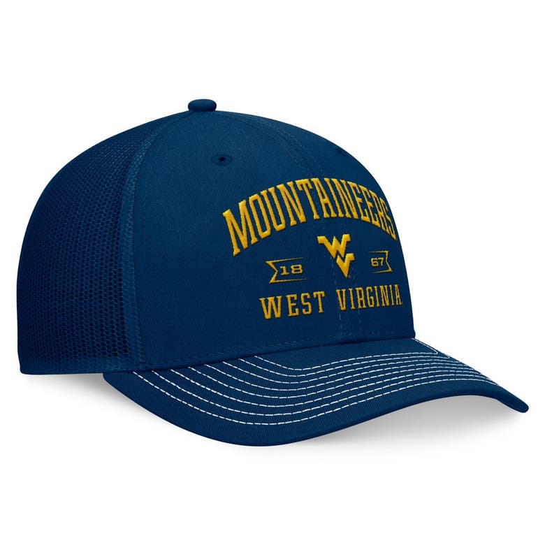 Shop Top Of The World Navy West Virginia Mountaineers Carson Trucker Adjustable Hat