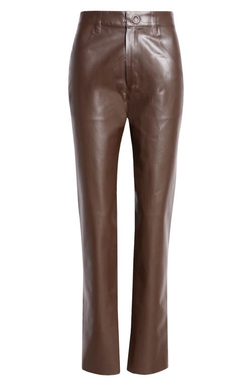 Shop Marni Faux Leather Ankle Trousers In Moca/chestnut