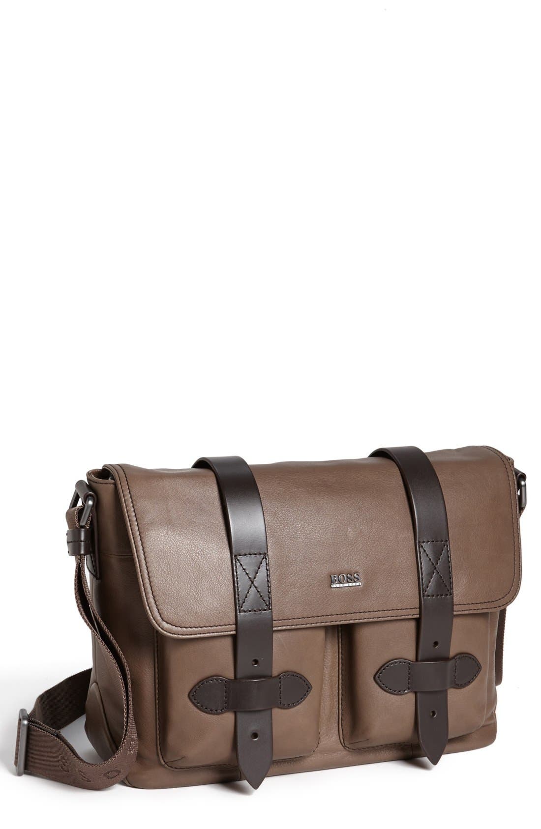 BOSS HUGO BOSS 'Adito' Leather Messenger Bag Nordstrom