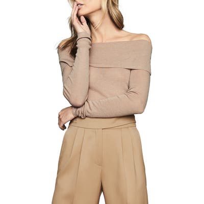 Reiss Tima Off The Shoulder Wool & Cashmere Sweater