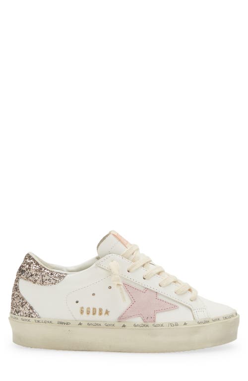 Golden Goose Unisex Hi Star Lace Up Sneakers In White/pink