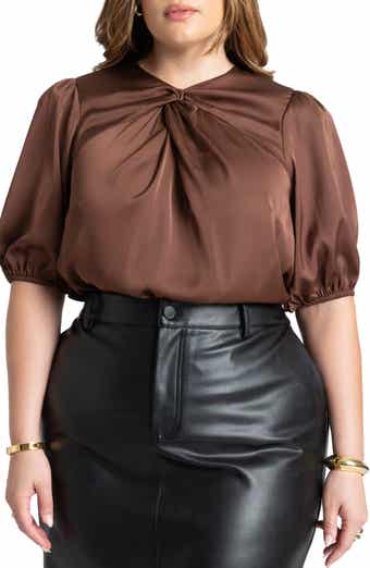 CITY CHIC | Women's Plus Size Top Sequin Puff - bronze - 12 Plus