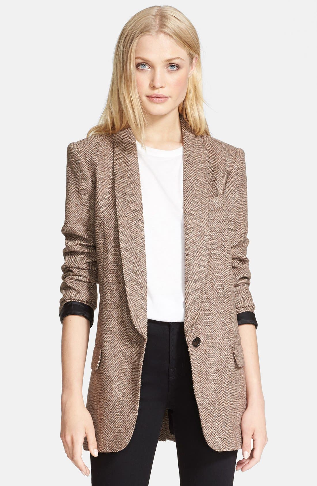 Smythe Herringbone Boyfriend Blazer Nordstrom