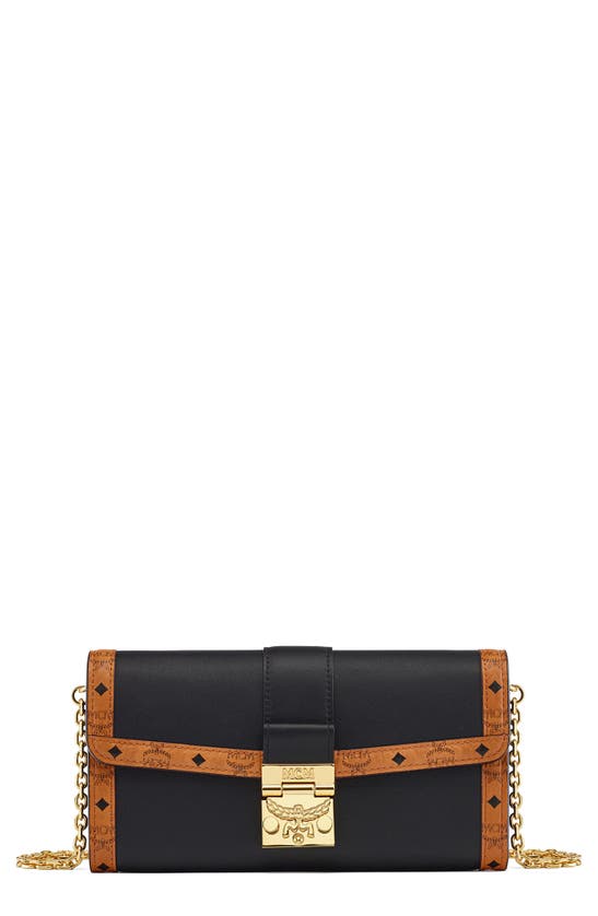 Mcm Tracy Leather Wallet On A Chain In Black