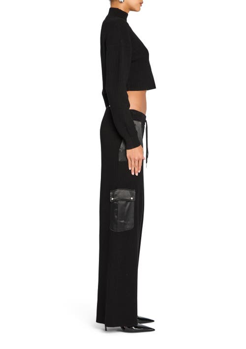 Shop Ser.o.ya Daph Knit Cargo Pant In Black