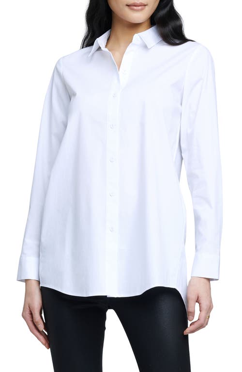 L'AGENCE Layla Back Vent Tunic Shirt in White