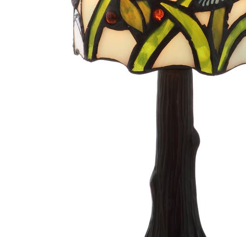 Jonathan Y Designs Hummingbird Tiffany-style 12in Led Table Lamp In Bronze