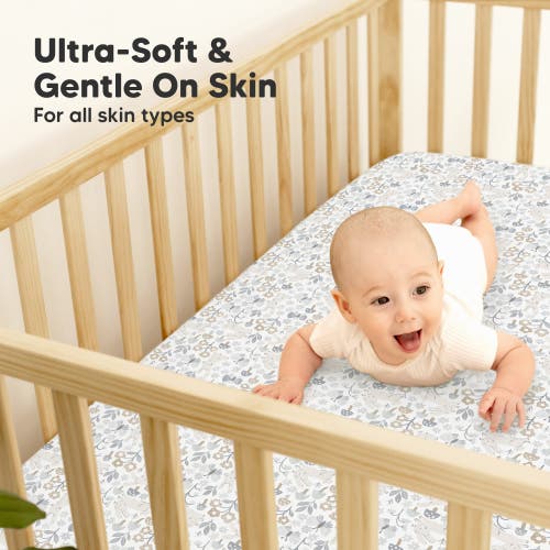 Keababies 2-pack Isla [protect+] Waterproof Crib Sheets In Prairie