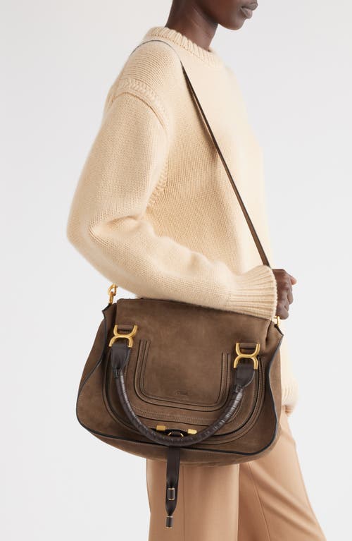 Chloé Large Marcie Leather Satchel In Flannel Grey 036