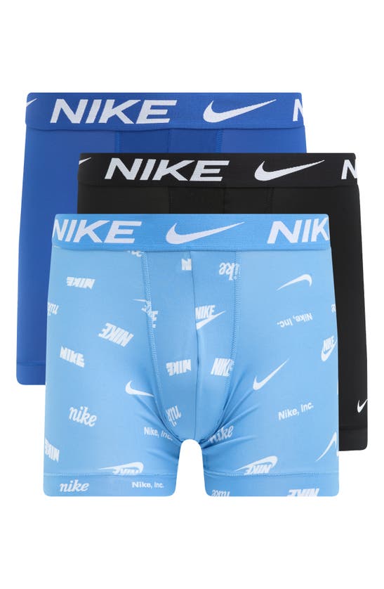 Shop Nike 3-pack Dri-fit Essential Micro Boxer Briefs In Multi Logo Print