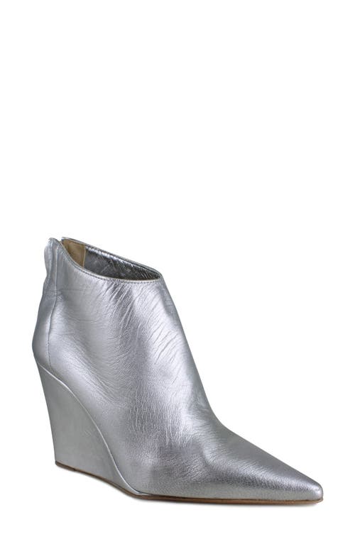 ZIGI Elina Pointed Toe Bootie in Silver Leather 